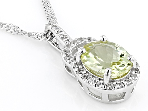 Canary Apatite Rhodium Over Sterling Silver Pendant With Chain 1.64ctw