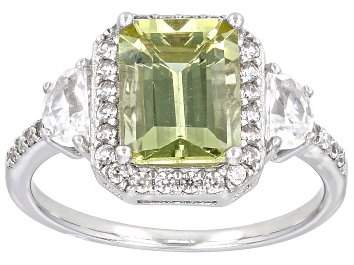 Picture of Canary Apatite Rhodium Over Sterling Silver Ring 3.78ctw