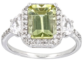 Canary Apatite Rhodium Over Sterling Silver Ring 2.50ctw