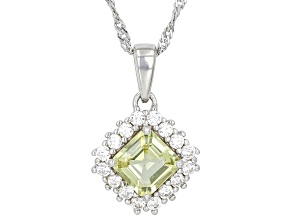 Canary Apatite Rhodium Over Sterling Silver Pendant With Chain 1.96ctw