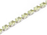 Canary Apatite Rhodium Over Sterling Silver Dangle Tennis Bracelet 18.32ctw