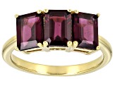 Rhodolite 18k Yellow Gold Over Sterling Silver Ring 3.06ctw