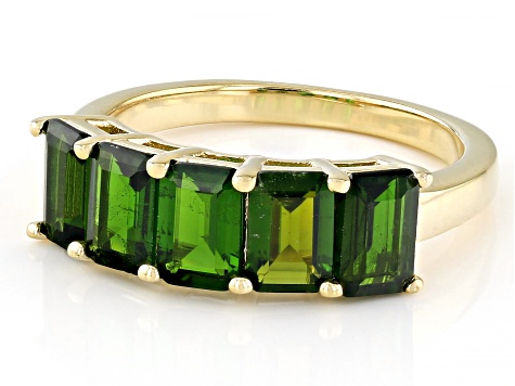 Chrome Diopside 18k Yellow Gold Over Sterling Silver Ring 2.51ctw