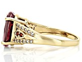 Hessonite With White Zircon & Garnet 18k Yellow Gold Over Sterling Silver Ring 4.74ctw