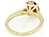 Cognac Strontium Titanate 18k Yellow Gold Over Sterling Silver Ring 2.21ctw