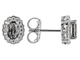 Platinum Spinel Rhodium Over Sterling Silver Earrings 1.07ctw