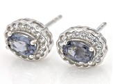 Platinum Spinel Rhodium Over Sterling Silver Earrings 1.07ctw