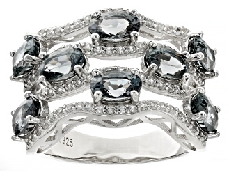 Platinum Spinel Rhodium Over Sterling Silver Ring 4.00ctw