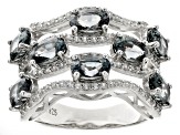 Platinum Spinel Rhodium Over Sterling Silver Ring 4.00ctw
