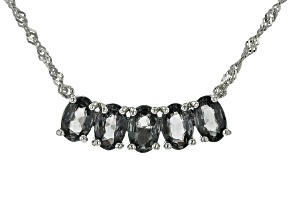 Gray Spinel Rhodium Over Sterling Silver Necklace 2.13ctw