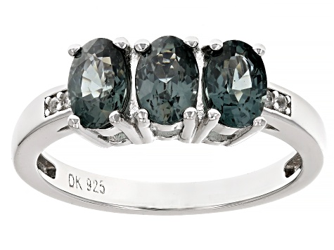 Platinum Spinel Rhodium Over Sterling Silver Ring 1.30ctw