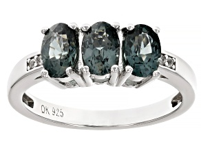 Platinum Spinel Rhodium Over Sterling Silver Ring 1.30ctw