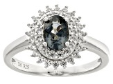 Platinum Spinel Rhodium Over Sterling Silver Ring 1.13ctw