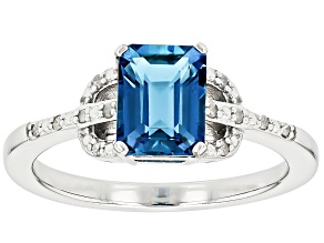 London Blue Topaz Rhodium Over Sterling Silver Ring