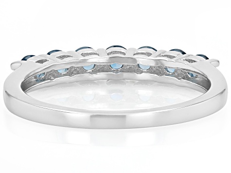 London Blue Topaz Rhodium Over Sterling Silver Band Ring 0.83ctw