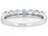 London Blue Topaz Rhodium Over Sterling Silver Band Ring 0.83ctw