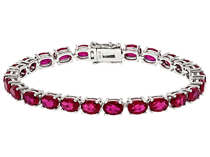 ブレスレット ARTIST KOMPLEX RYO BOWTIE RIBBON SILVER BRACELET Red Lab Created Ruby Rhodium Over Sterling Silver Tennis