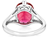 Red Lab Created Bixbite Rhodium Over Sterling Silver Solitaire Ring 3.80ct