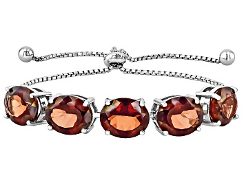 Picture of Red Labradorite Rhodium Over Sterling Silver Bolo Bracelet 13.40ctw