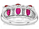 Lab Created Ruby Rhodium Over Sterling Silver Ring 3.37ctw