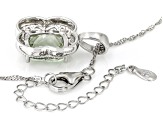 Green Prasiolite Rhodium Over Sterling Silver Pendant with Chain 4.37ct