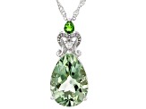 Prasiolite Rhodium Over Sterling Silver Pendant with Chain 6.71ctw