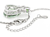 Prasiolite Rhodium Over Sterling Silver Pendant with Chain 6.71ctw