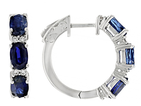 Kyanite 2024 gemstone silver hoop earrings