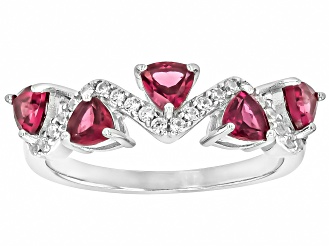 Raspberry Rhodolite Rhodium Over Sterling Silver Ring 1.20ctw