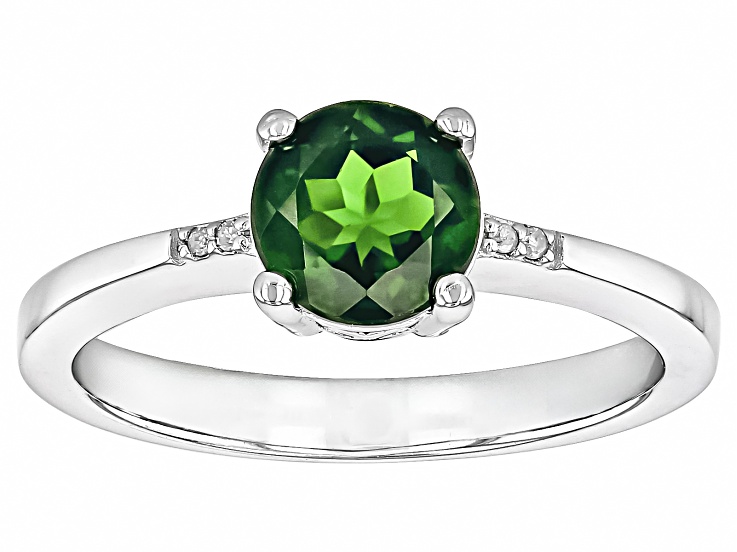 Smile◎STUMBLY＊ジレ Green Chrome Diopside Rhodium Over Sterling Silver Earrings