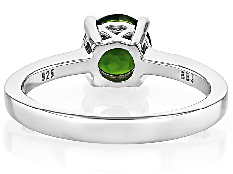 Green Chrome Diopside Rhodium Over Sterling Silver Ring 1.21
