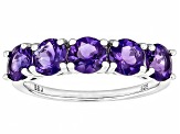 Purple Amethyst Rhodium Over Sterling Silver Band Ring 1.90ctw