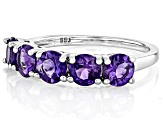 Purple Amethyst Rhodium Over Sterling Silver Band Ring 1.90ctw