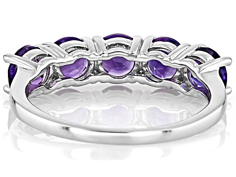 Purple Amethyst Rhodium Over Sterling Silver Band Ring 1.90ctw