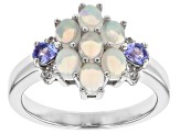 White Ethiopian Opal Rhodium Over Sterling Silver Ring 0.98ctw