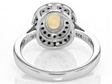 Multicolor Ethiopian Opal Rhodium Over Sterling Silver Ring 0.91ctw