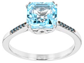 Sky Blue Topaz Rhodium Over Sterling Silver Ring 2.79ctw