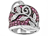 Raspberry Rhodolite Rhodium Over Sterling Silver Ring 2.22ctw