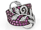 Raspberry Rhodolite Rhodium Over Sterling Silver Ring 2.22ctw