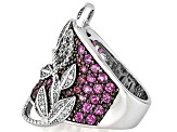 Raspberry Rhodolite Rhodium Over Sterling Silver Ring 2.22ctw