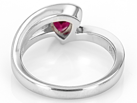 Rhodolite Rhodium Over Sterling Silver Bypass Ring 0.60ct