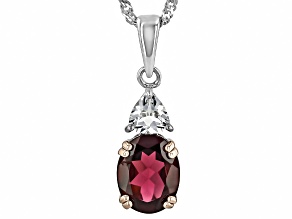 Raspberry Rhodolite Rhodium Over Sterling Silver Pendant With Chain 2.57ctw