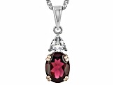 Raspberry Rhodolite Rhodium Over Sterling Silver Pendant With Chain 2.57ctw