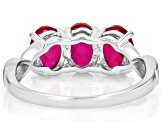 Lab Created Ruby Rhodium Over Sterling Silver Ring 2.94ctw