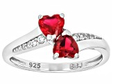 Lab Created Ruby Rhodium Over Sterling Silver Ring 1.03ctw