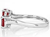 Lab Created Ruby Rhodium Over Sterling Silver Ring 1.03ctw