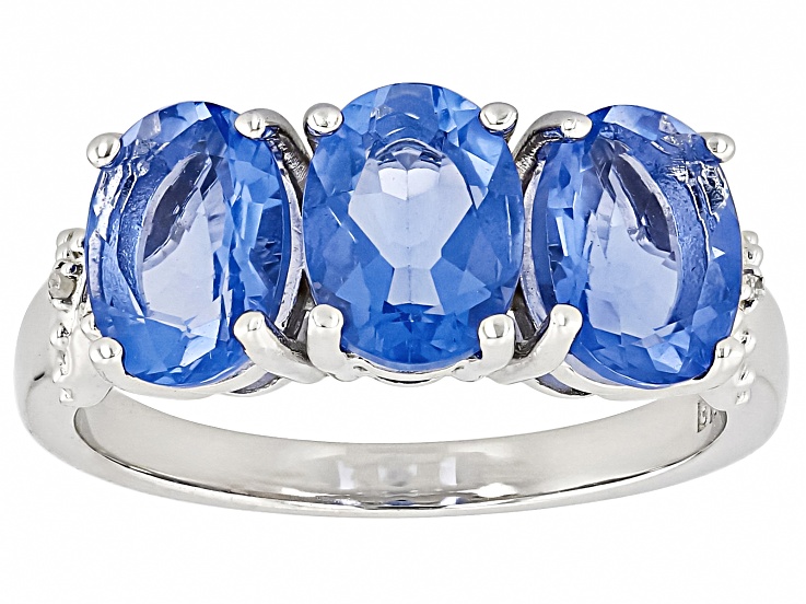 Color Change Fluorite Rhodium Over Sterling Silver Ring 3.76ctw