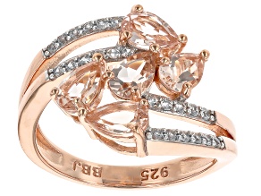 Peach Morganite 18k Rose Gold Over Sterling Silver Ring 1.72ctw