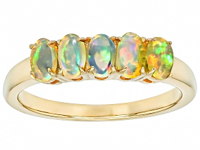 Ethiopian Opal 18k Yellow Gold Over Sterling Silver Ring