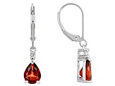 Red Labradorite Rhodium Over Sterling Silver Earrings 1.70ctw